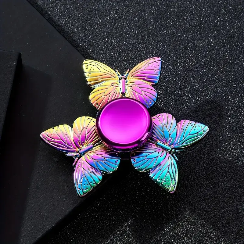 Metal Butterfly Rotating Toy, Sensory Finger Spinner, Colorful Desk Decor, Party Gift, Birthday Present, Filler Bag, Prize, Anxiety Fidgets Use, Ornamental Fidget, Stress Relief Gadgets, Stress Relief Tool, Stress Relieving Tool, Fidgeting