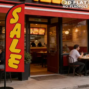 1 count 2D FLAT Sale Beach Flag Commercial and Shop Sign, Feather Flag Featuring with SALE Letters, Vibrant Color, Ideal for Outdoor Store Commercial Advertising Display and Promotion Activities Display