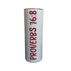 Wisdom Transportation 20 oz Proverbs 16:8 Long Design Insulated Tumbler – Stainless Steel Reusable Cup with Straw | Inspirational Bible Verse Drinkware for Hot & Cold Beverages