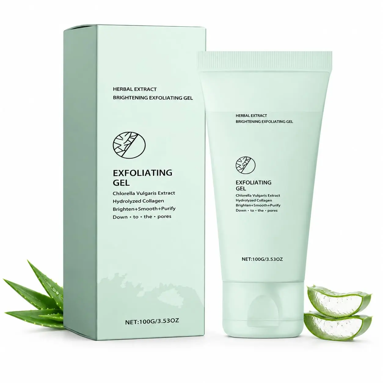 Gentle Herbal Exfoliating Gel, Hydrating Face & Body Peeling Gel, Moisturizing Dead Skin Remover, Soft Exfoliating Scrub for Daily Skincare