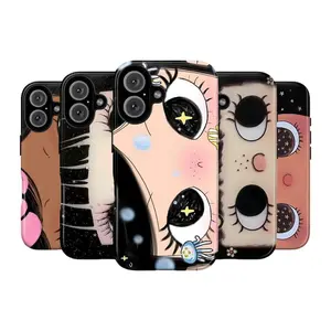 Dreamy Eyes – Aesthetic Girl Phone Case, Compatible with iPhone 11–17 Pro Max, Kawaii Art Niche, Slim Protective Guard TM