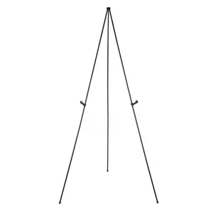 Basics Easel Stand, Instant Floor Poster, Lightweight, Collapsible and Portable with Tripod Base, Black Steel(supports 5 pounds)