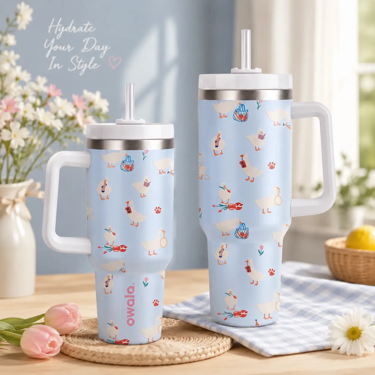Owala 40oz Silly Goose Insulated Stainless Steel Tumbler with Handle & Straw Leak Resistant