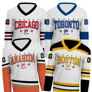 Graphic Ice Hockey Jersey Sport, Retro Custom Name And Number Uniform Hockey Jersey, All Team Sport Menswear Streetwear