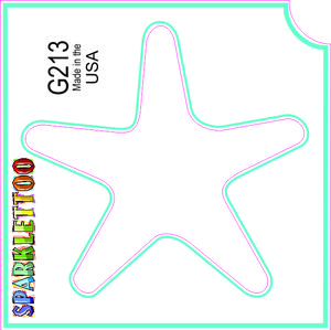 212 MAIN Ruby Red Glitter Temporary Tattoo Stencil, FDA & Child-Safe, G213-2, 1.5x2.3x2.3 in, 2-Ply Starfish Design, Pack of 100 (Men's Special Occasion Costume Accessory)