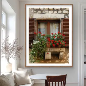 212 MAIN Beige Framed Print Wall Artwork - 36x48 in. Hanging Floral Nature Scene Artistic Photo, Home Decor, Ideal Gift