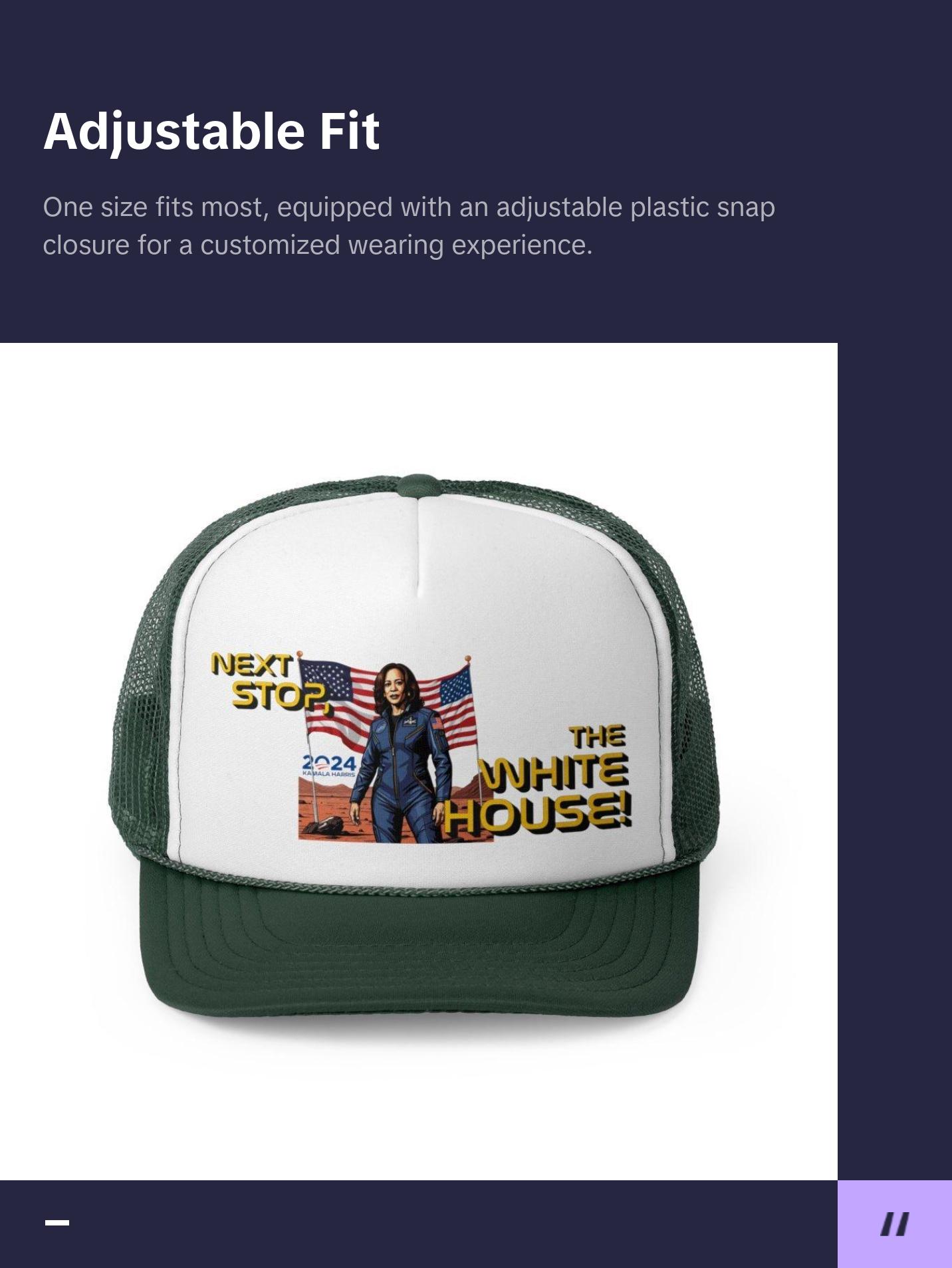 Kamala Harris "Next Stop, The White House!" Astronaut Trucker Hat - Political Campaign Cap