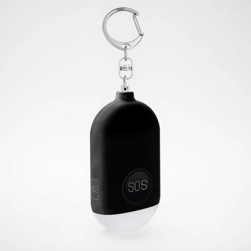 Personal Safety Alarm Keychain with USB-Rechargeable Lights for On-the-Go Emergency Use