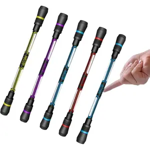 4 count Cool Spin Rotating Pens,Rolling Finger Spin  with Weighted Ball,Anti-Slip Stationery Set with Refills Black Ink for Students Entertainment  ,Pens and Refills