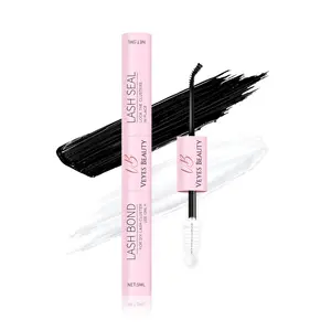 Veyesbeauty Lash Bond & Seal - Black 10ml Waterproof 2 in 1 Cluster Lash Glue for Eyelash Extensions Long Lasting Strong Hold for Self-Application Makeup Cosmetic