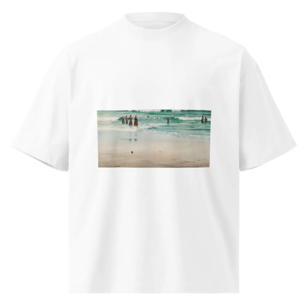 Unisex organic oversized high neck t-shirt