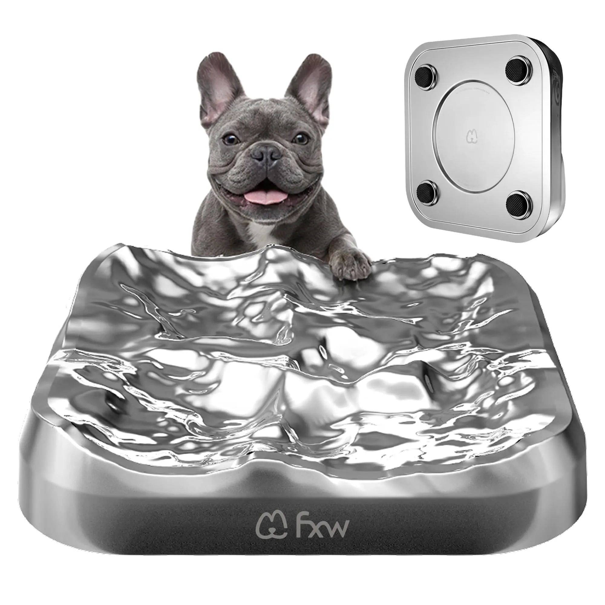FXW IntoFlow Lick Mat, Premium Stainless Steel Dog Lick Pad, Durable Easy-Clean Textured Dog Enrichment Mat for Peanut Butter & Frozen Yogurt Treats | Patent Pending