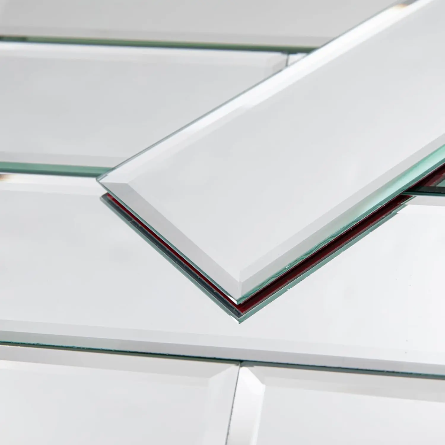Peel and Stick Mirror Backsplash Tiles, , 4x12 Inch, Beveled Mirror Subway Tiles for Kitchen Backsplash Bathroom Wall, Pack of 15 count