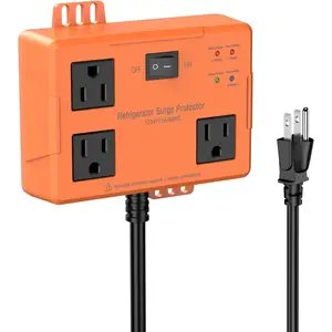 3 Outlet Refrigerator Surge Protector with Time Delay, Voltage Protector for Home Appliances, Protects Against Brownout, Spike, Instant Surge All Voltage Abnormalities, 14 AWG Power Cord (3FT)