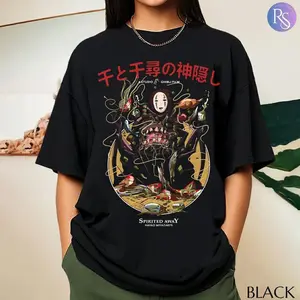 Spirited Away No Face Eating Food Shirt, Ghibli Shirt, Hayao Miyazak Fans Gift For Women and Man, Studio Ghibli Gift, Cartoon T-Shirt