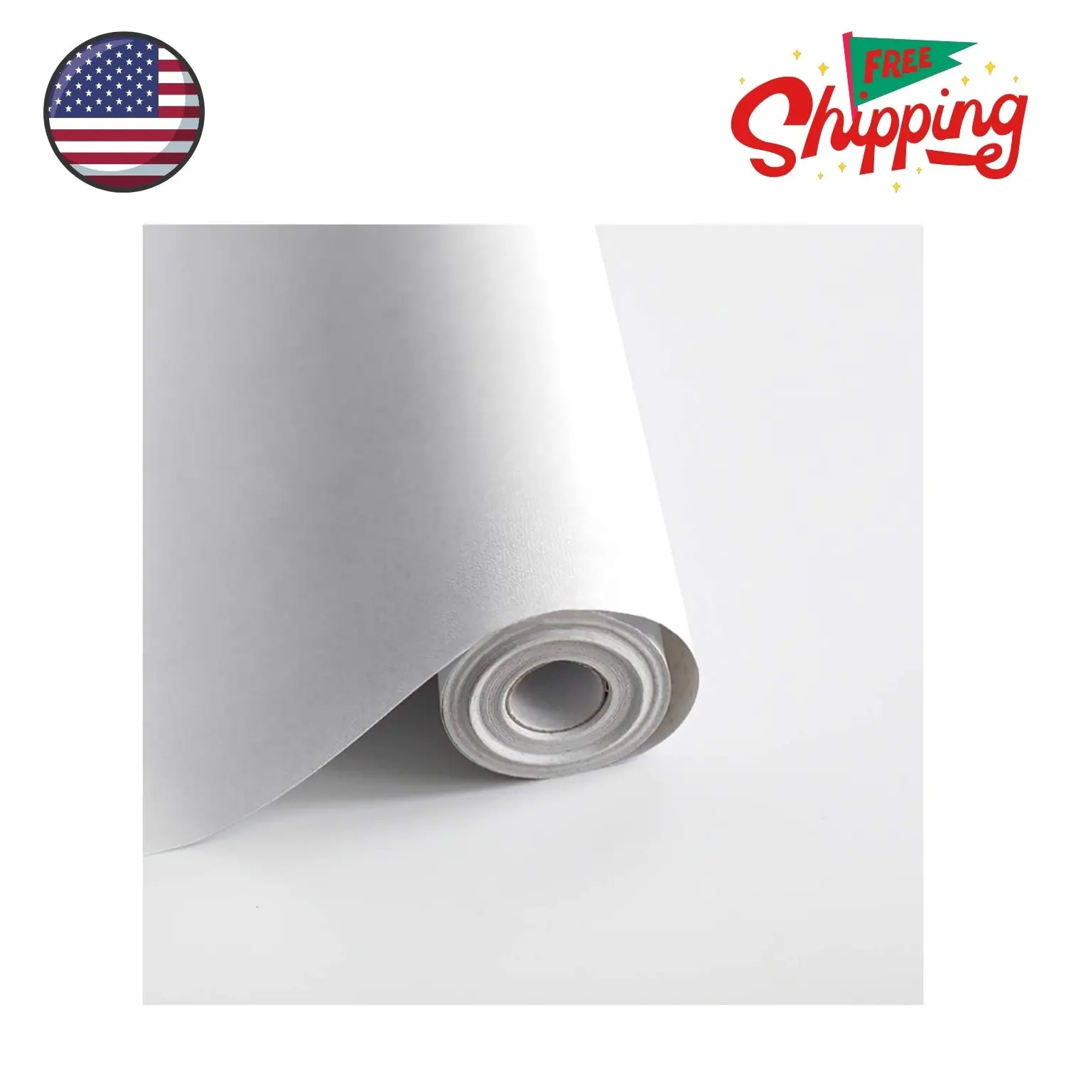 118"x17.7" Peel and Stick Wallpaper White Contact Paper