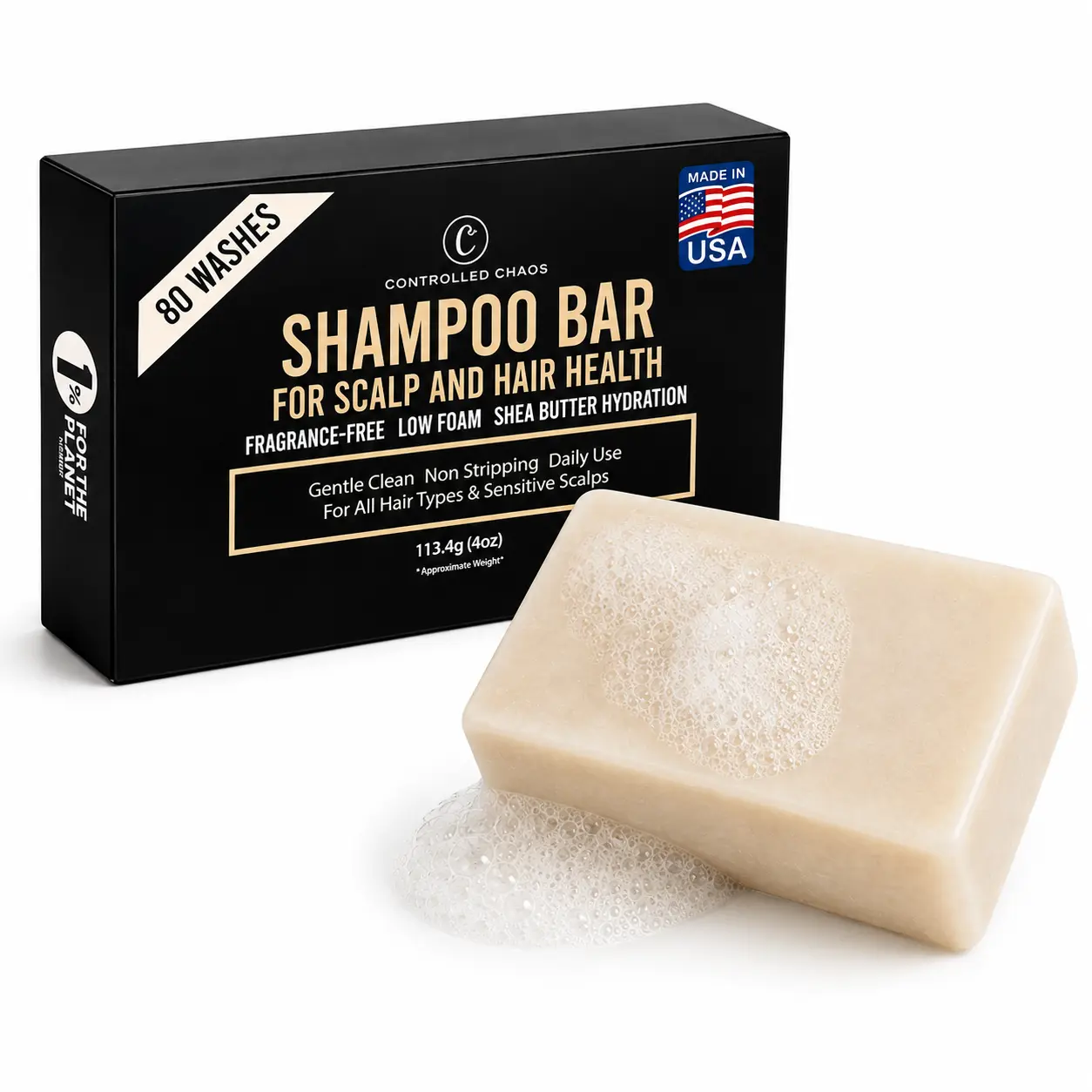 Scalp Reset Shampoo Bar – For Oily, Flaky & Buildup-Prone Scalp – Up to 80 Washes – Fragrance-Free with Shea Butter & Babassu Oil