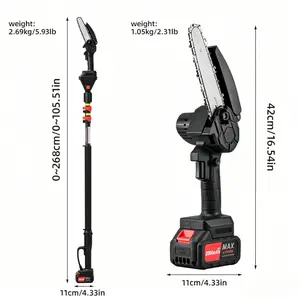 Cordless Mini Chainsaw with 2000mAh Battery, Handheld Lithium Chainsaw for Tree Pruning & Firewood Cutting, for Gardeners & Campers