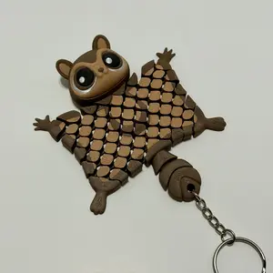 3D Printed Flying Squirrel Articulated Keychain | Animal Gift For Animal Lovers