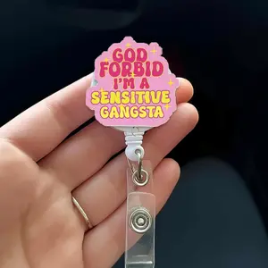 God Forbid I’m a Sensitive Gangsta Badge Reel, Empath Gift,Amaya Papaya Mamacita Saying ID Hodder, Gift for her