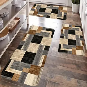 3pcs Floral Print Flannel Kitchen Mat Set - Non-Slip Absorbent  Rugs for Bedroom, Living Room, Entrance Decor with Holiday Theme Designs