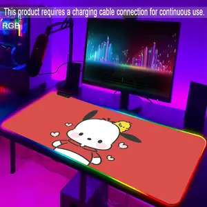 Pochacco Mouse Pad Gaming Rgb Mousepad Backlit Keyboard Gamer Girl Xxl Laptop Mat Table Pads Deskpad