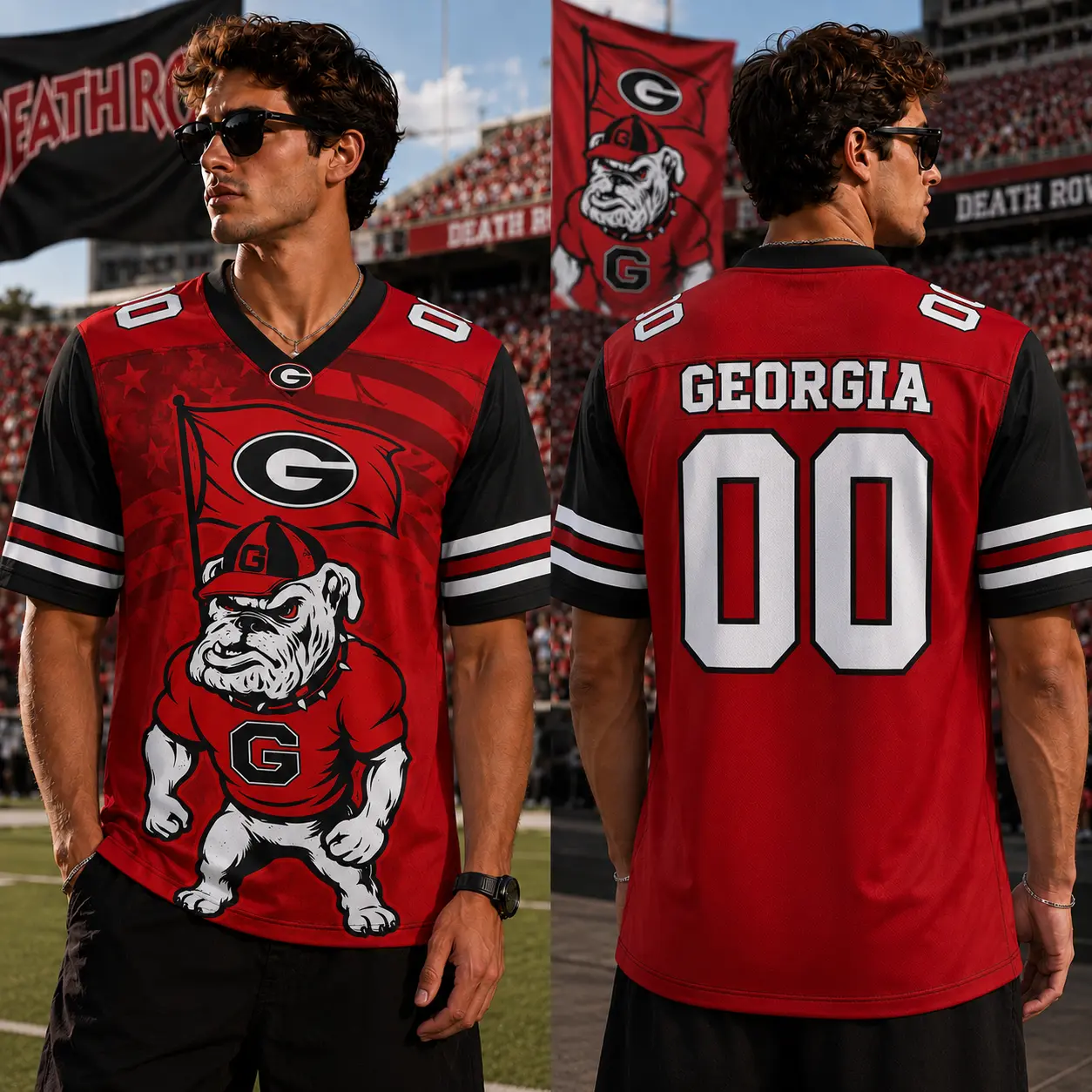 Vintage Bulldogs Football Croptop Jersey, Bulldogs Fan Jersey