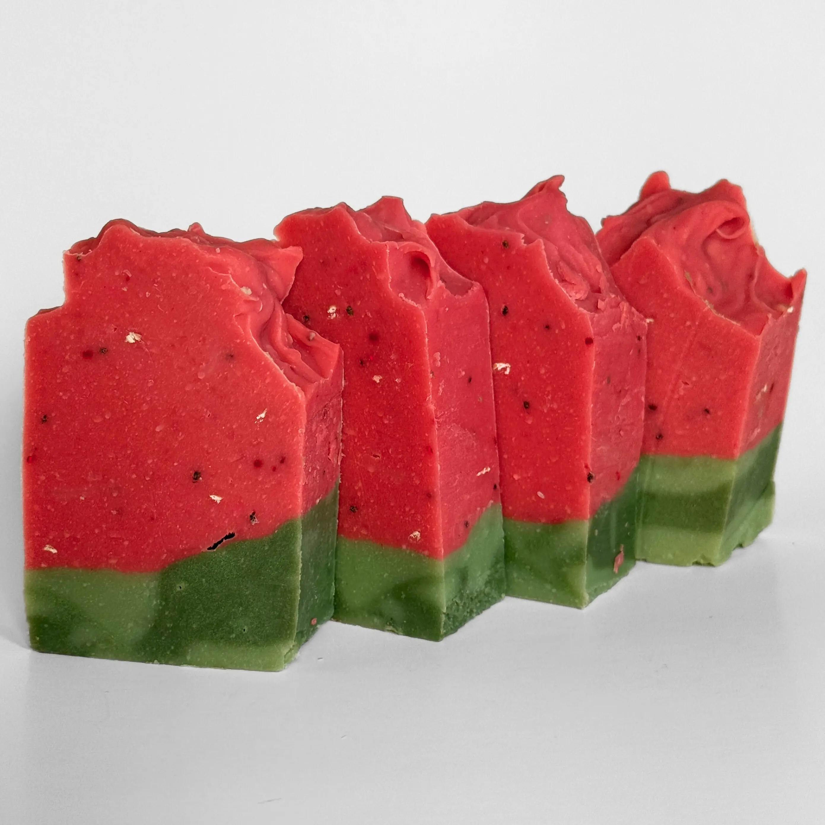 Travel Size Watermelon Handmade Soap All Natural Vegan Formula with Kaolin Rose Clay Oats Chia Seeds for Gentle Cleanse Exfoliation Perfect for Kids Avocado Body Care Organic Coconut Olive Shea Sunflower