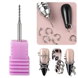 Nail Drill Pierce Bit for Jewelry Open Ring Nail Art Decorative Piercing Tungsten Steel Grinding Head Precise Hole Punching Tool