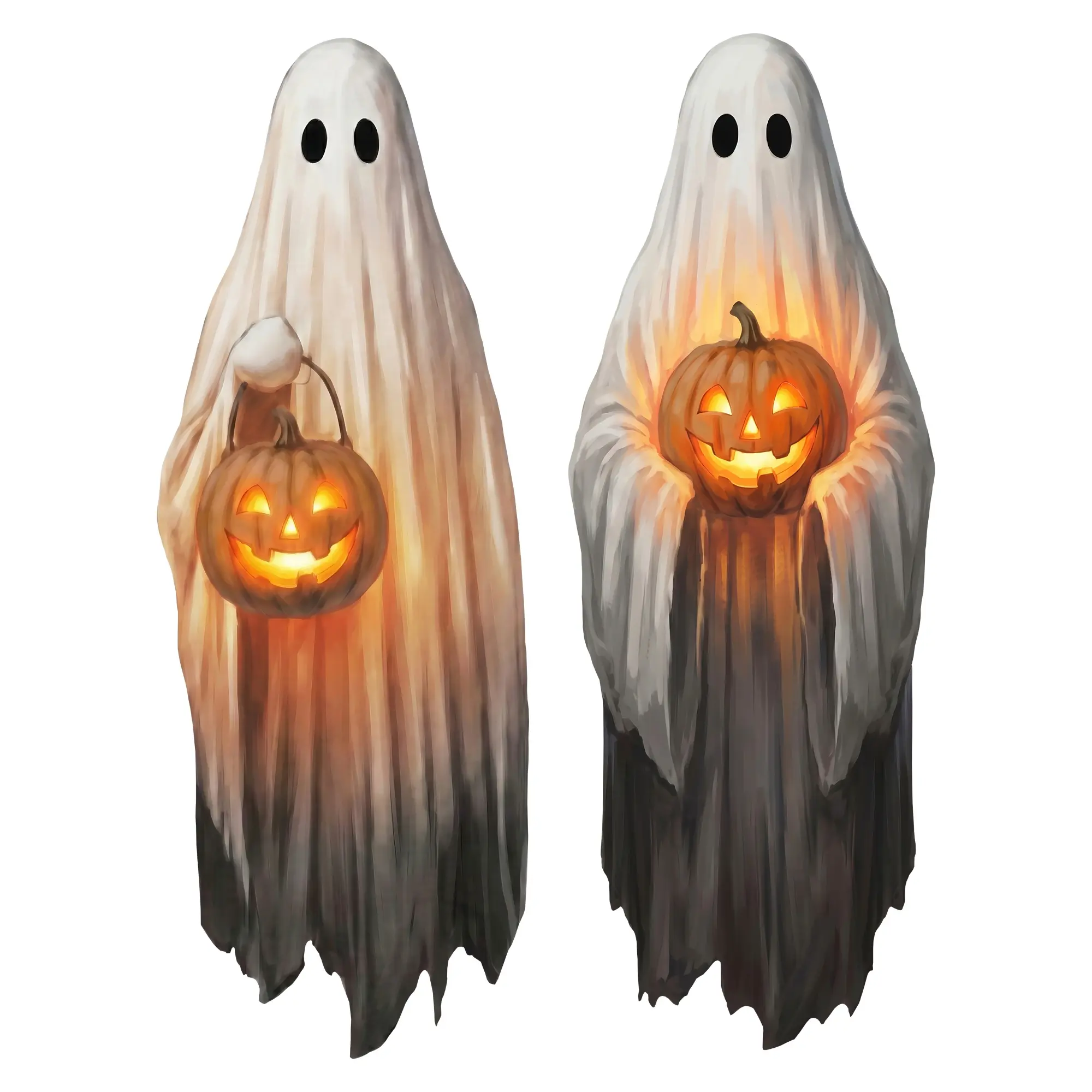 Large Halloween Window Clings Decorations, Spooky Ghosts Silhouette Window Stickers Decals, Halloween Window Silhouettes Decor For Glass Windows, Indoor Outdoor Halloween Window Decor Supplies, Party Favor For Home Door 2 Ghost Garage Door Decor