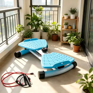 Upgraded Non-Slip Waist Twisting Disc with Foot MassageTexture & Resistance Bands Portable Ab Trainer Twist Board