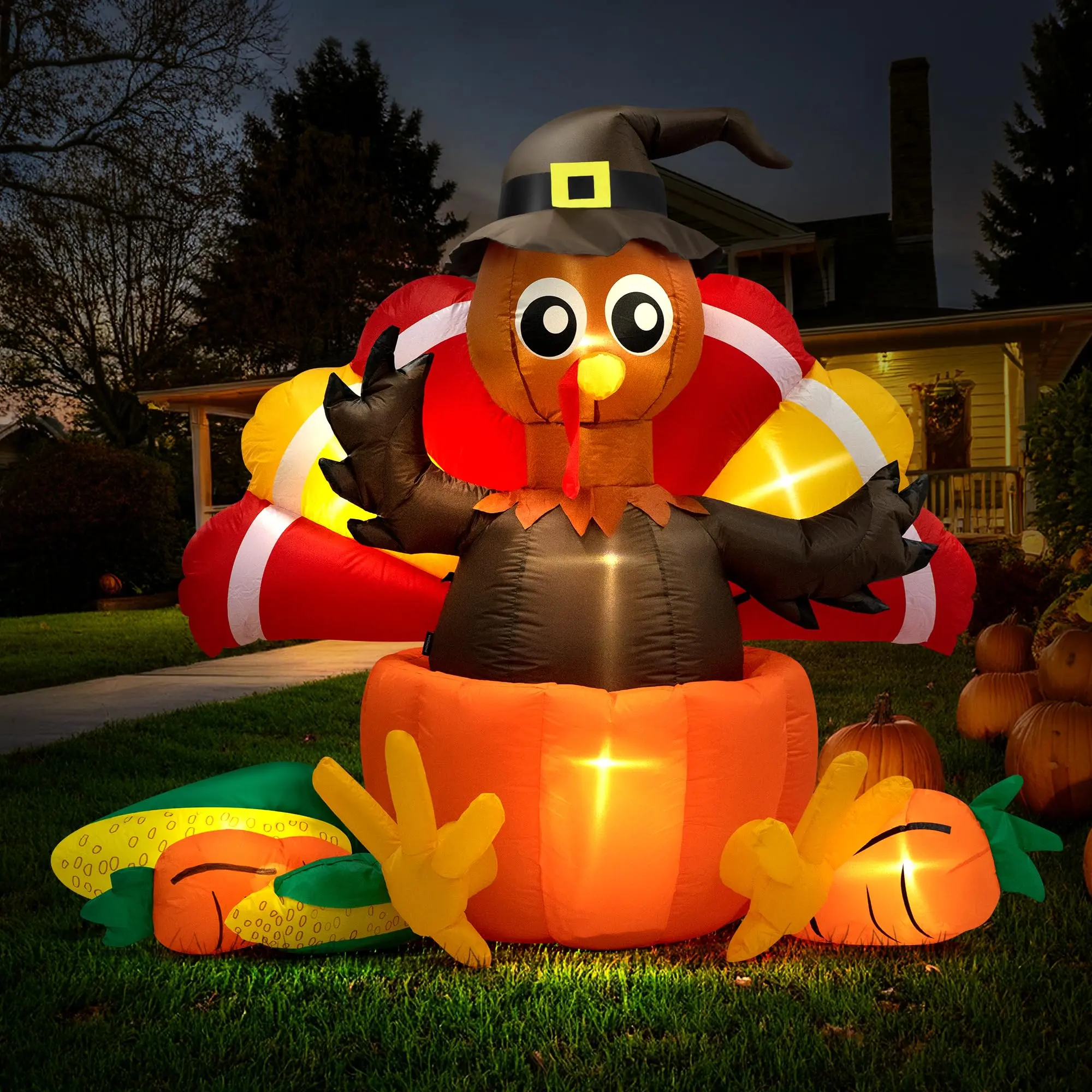 7ft Turkey Inside Pumpkin