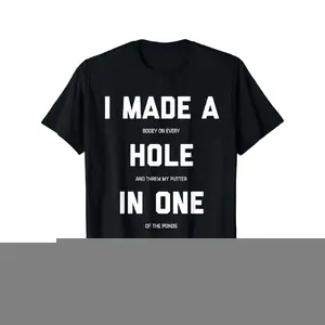 Cotton Short Sleeve Funny Golf Shirts For Men Women - Hole In One Golf Gag Gifts T-Shirt For Men Women