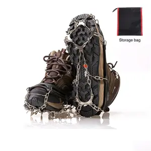 Adorer.care 10-Spike Ice Cleats Anti Slip, Crampons for Men or Women, Abrasion Resistant 201 Stainless Steel, Flexible Silicone Frame Outdoor Carabiner