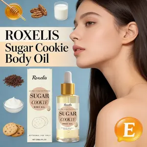 ROXELIS Sugar Cookie Body Oil Shea Butter & Honey Nourishing Long-Lasting Hydrating Moisturizing Lightweight Fragrance Body Oil