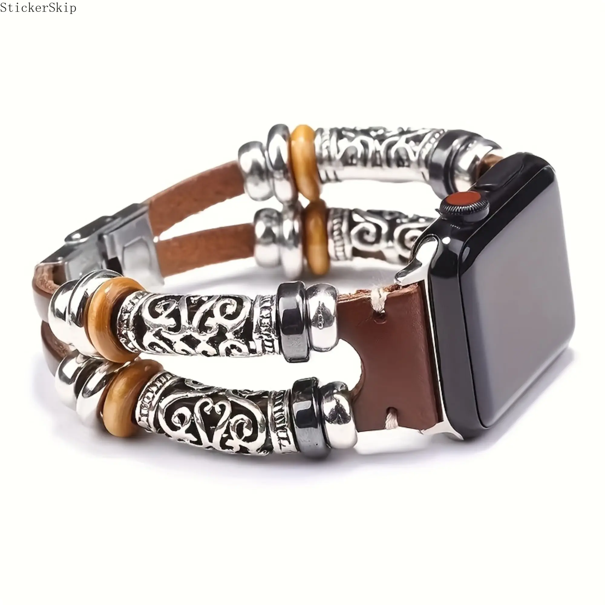 Durable Ethnic Style Metal Embossed Smart Watch Band - Luxury Vintage Bracelet Strap, Smart Watch Accessories, Accessories for Women, 38mm-49mm Universal Elegant Strap for Business Daily Wear, Sohochic