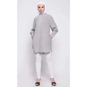 Classic Nida Tunic with Crystal Button Embellishments