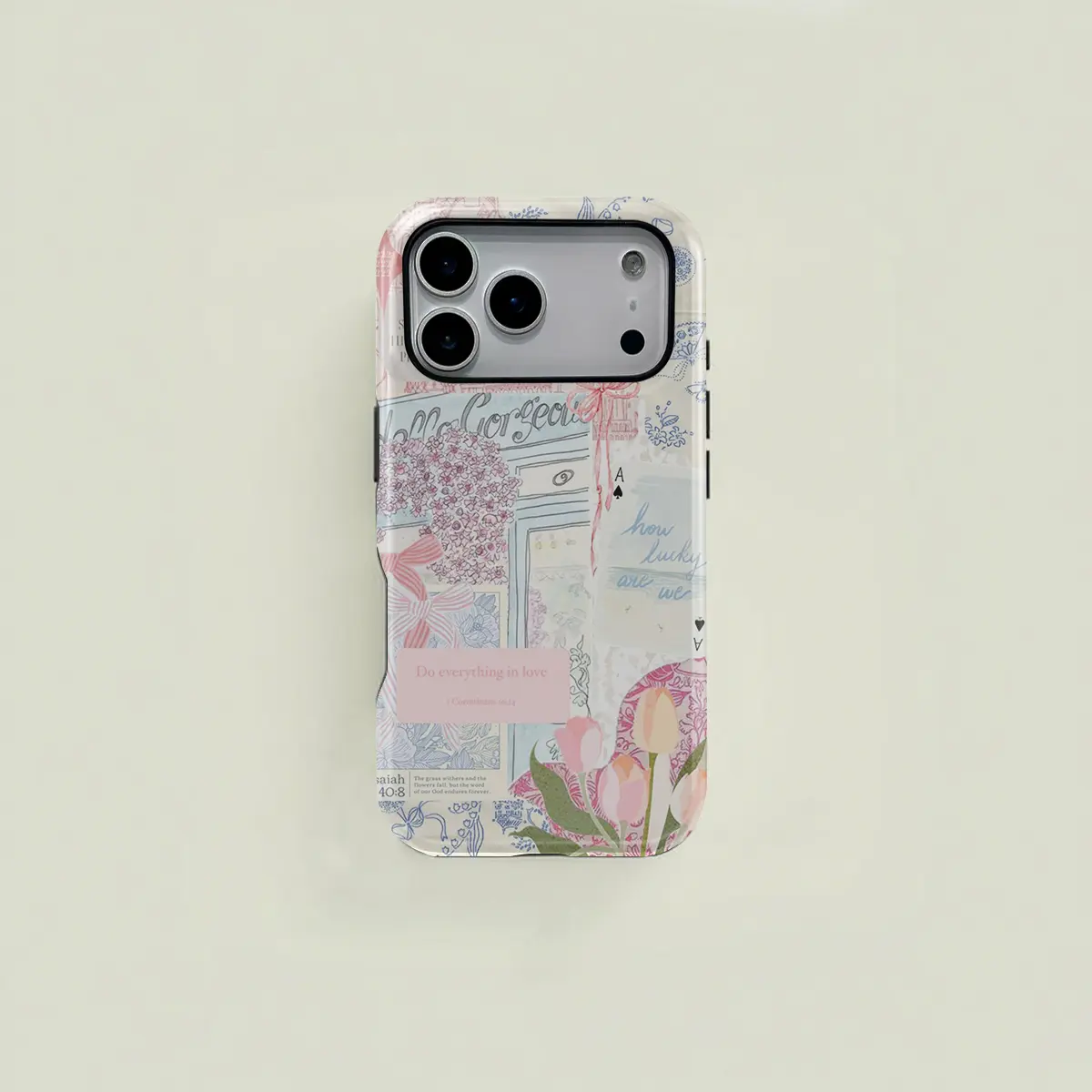 1 pc Tulip Flower Bow Double Layer Protective Case Solid 2-in-1 Protective Case for iPhone 17 16 15 Pro 14 13 12 11 Pro Max 14 Plus 15 Plus 16Plus 17Plus Samsung Galaxy S25 S24 S23 Ultra Series Protective Case Couple Phone Case Boyfriend Gift Holiday Gift
