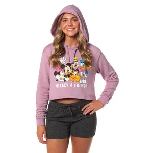 Disney Mickey and Friends Women's 3-Piece Lounge Sleep Set (Pullover Hoodie, Shorts, Socks)