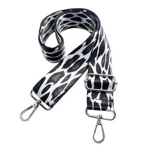 1 Piece 1.50inch Wide Adjustable Handbag Purse Strap Replacement Crossbody Shoulder Strap Metallic Yarn Leopa Jacquarded   Strap