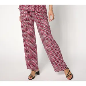 Dennis Basso Regular Printed Italia Knit Pull-On Pants
