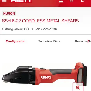 SSH 6-22 cordless metal shears