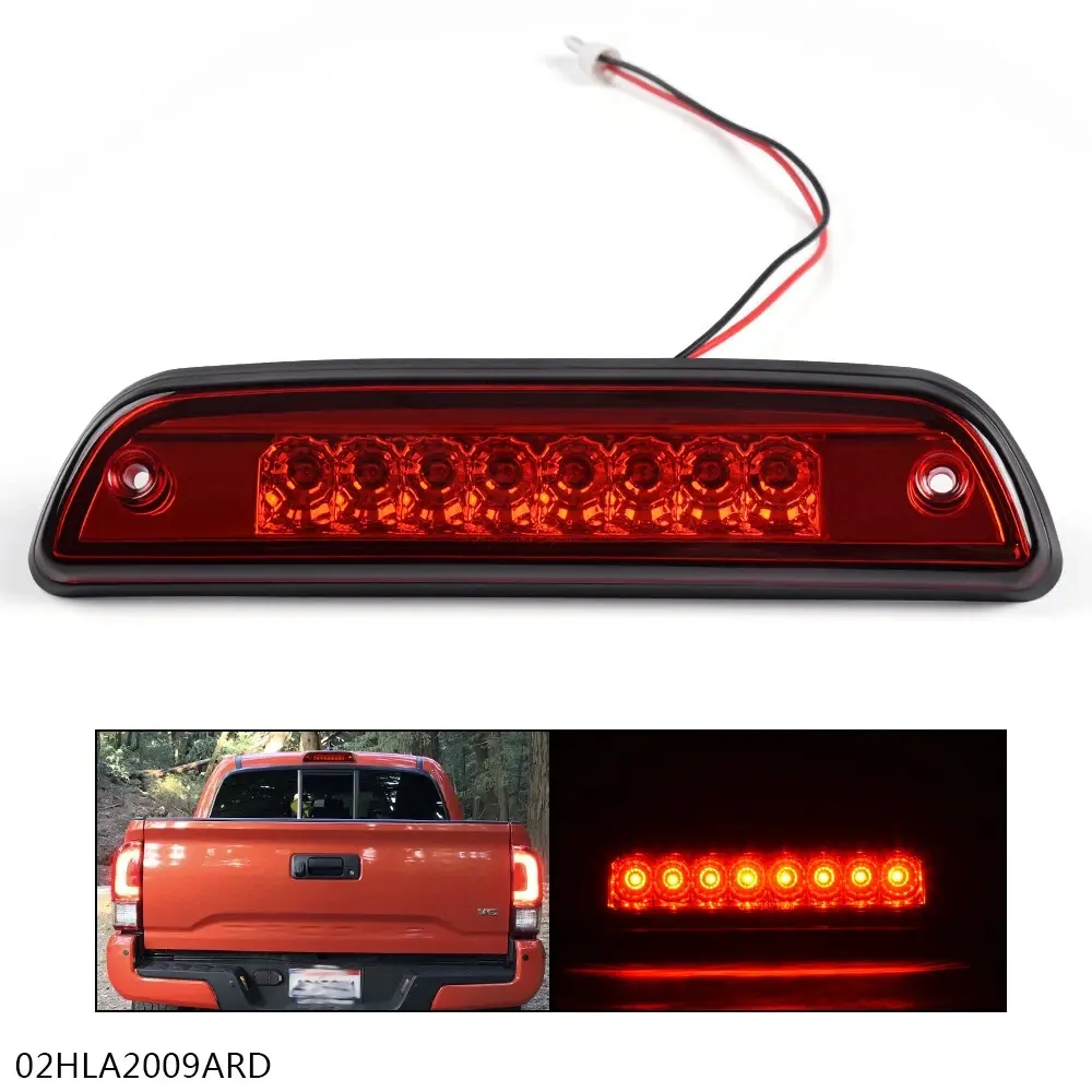 G-PLUS Third Brake Light Fit For 95-14 TOYOTA TACOMA Red LED 3Rd Brake Light Tail Rear Lamp Clear Lens