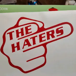 Flip the Haters, Middle Finger, Blue Collar Sticker Decal