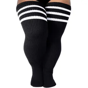 Plus Size Thigh High Socks, Plus Size Thigh High Stockings for Women, Extra Long Striped Over The Knee Socks Leg Warmers, knee-high sock