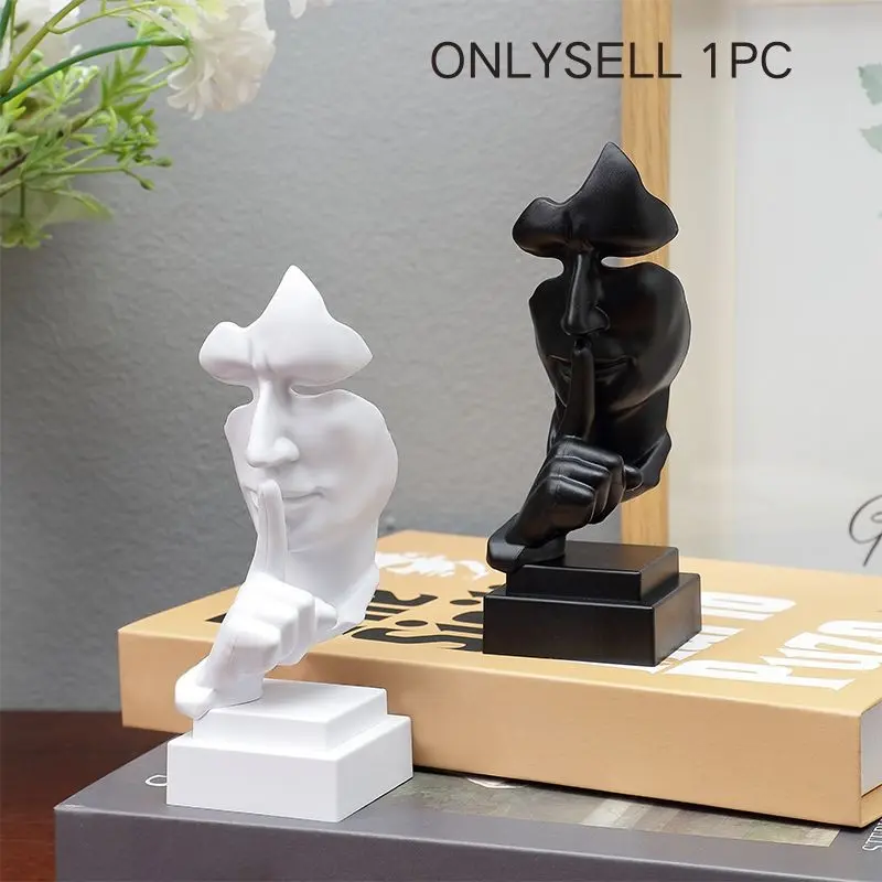 Modern Abstract Sculpture Decorative Figurine, Plastic Injection Molded Art Piece for Office & Living Room Decoration, Home & Desktop Decor Ornaments, Decorations and Ornaments