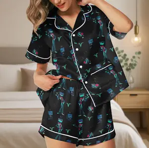 Hazbin Hotel Vox Satin Pajamas, Angel Dust Women Pajamas, Vox Hazbin Pajamas Set, Vox Fan Gift