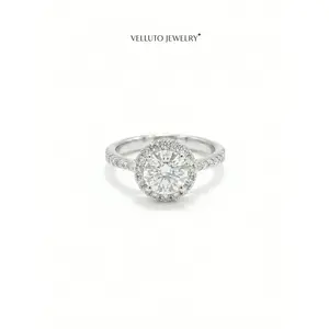 Platinum-Plated Moissanite Adjustable Ring, 1.0 carat total weight — Double Refractive Properties, Sparkles Like a Diamond, Exquisite Details