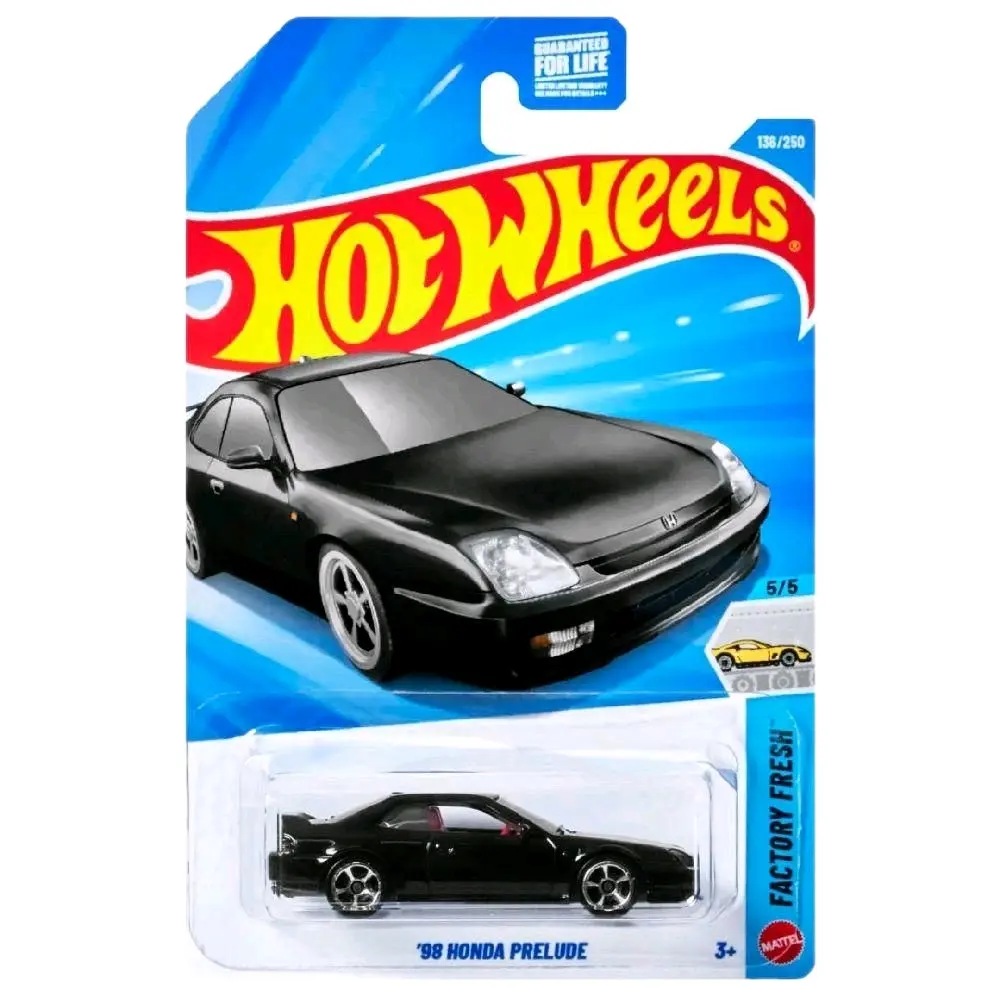 Hot Wheels 2026 Black 98 Honda Prelude Collectible Model Car, 5/5 Factory Fresh Diecast Model Car, 136/250