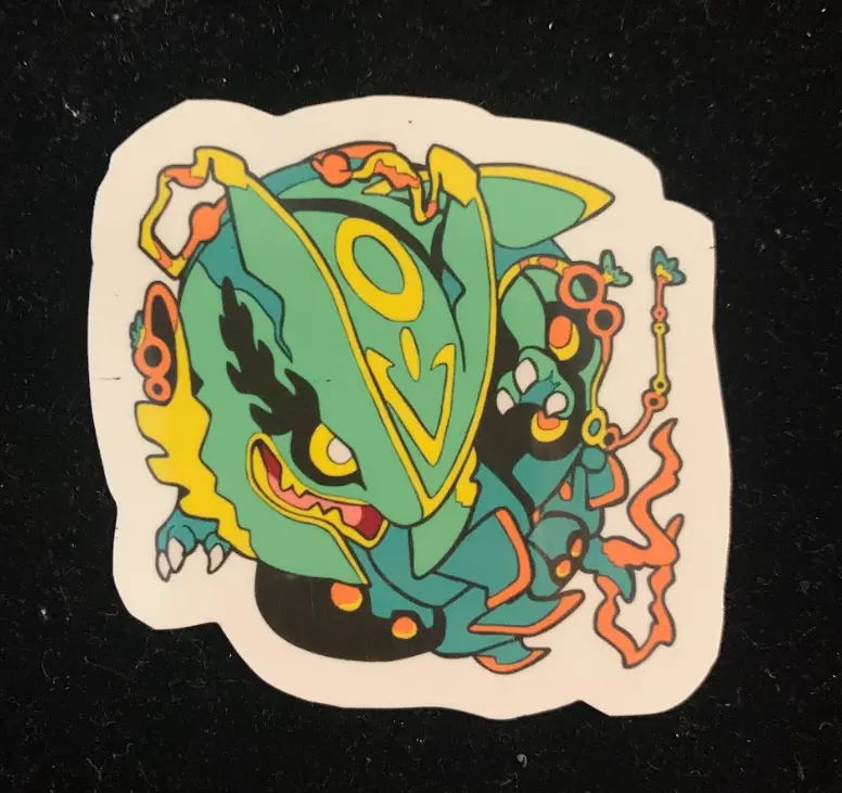 Mega Rayquaza Sticker, Character-Based Collectibles with Compact Size, Adorable Form and Glowing Yellow Accents for DIY Scrapbooking & Stamping Toys & Hobbies